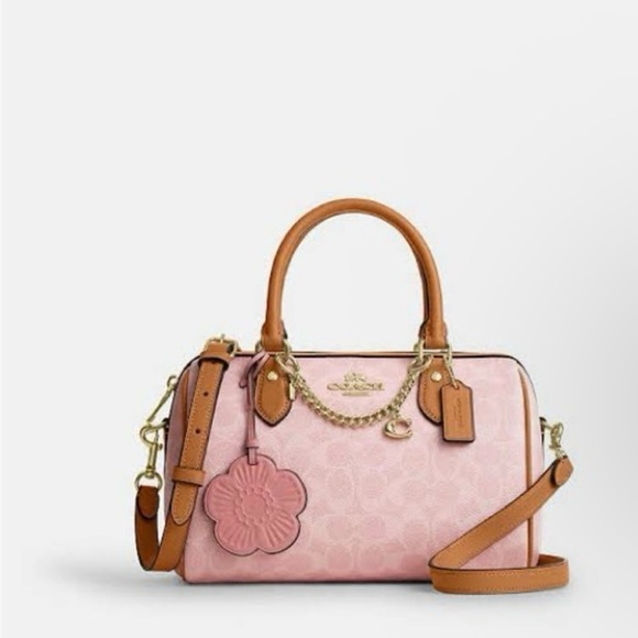 Coach Pink and Tan Satchel - Picture 3 of 8